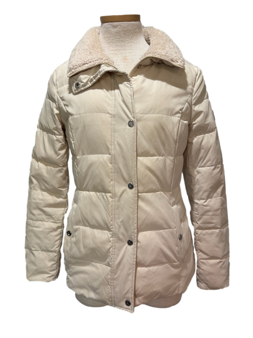 Lauren Ralph Lauren sz S cream colored quilted down coat